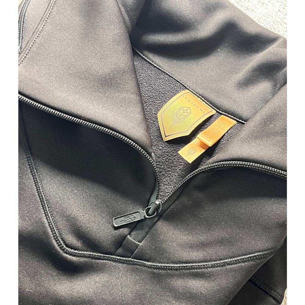 Indygena‎ Womens XS Black Quarter Zip Fleece Pullover Funnel Neck Active Top